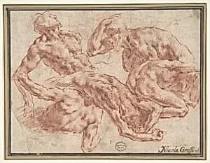 Studies of Nude Men by Nicola Grassi