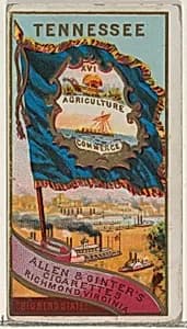 Tennessee, from Flags of the States and Territories (N11) for Allen & Ginter Cigarettes Brands by Allen & Ginter