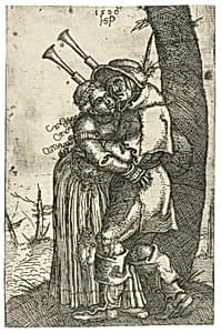 The Bagpiper and his Mistress by Sebald Beham