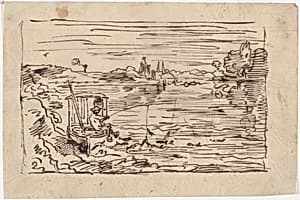 The Cabin Boy Fishing or Line Fishing by Charles-François Daubigny