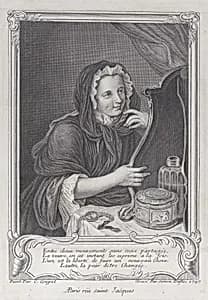 The Coquettish Widow by Simon Nicolas Duflos|Charles Antoine Coypel