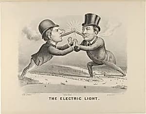 The Electric Light by Currier & Ives|Thomas Alva Edison (1847-1931)