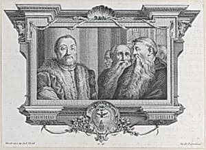 Three bearded men, one wearing fur by Giampietro Zanotti|Bartolomeo Crivellari|Pellegrino Tibaldi|Gabriel Söderling