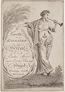 Trade Card for Curtis, Engraver by Anonymous, British, 19th century