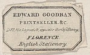 Trade Card for Edward Goodban, Printseller by Anonymous, British, 19th century
