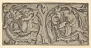 Triton and Siren in Tendrils by Lucas van Leyden