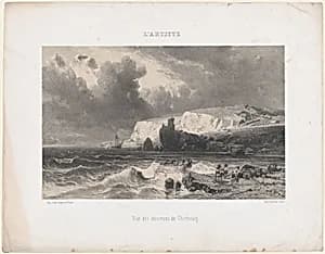View near Cherbourg, from "L'Artiste" by Eugène Cicéri|Lemercier & Cie.