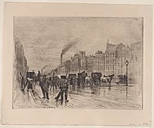 Winter Morning on the Quays by Félix-Hilaire Buhot