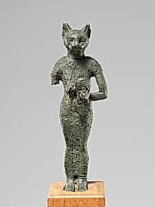 Bastet holding aegis and basket by Unknown Artist