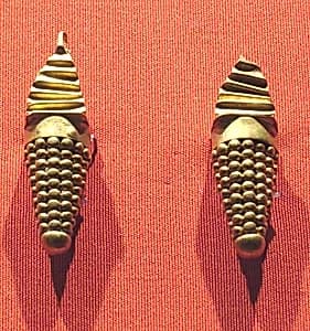 Conical earrings by Unknown Artist