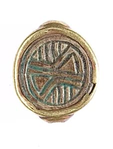 Cowroid Bead Set in a Ring Bezel by Unknown Artist