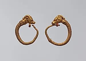 Earring with head of ibex by Unknown Artist
