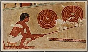 Man Making Leather Rope, Tomb of Rekhmire by Nina de Garis Davies