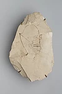 Ostracon Depicting a King's Head by Unknown Artist