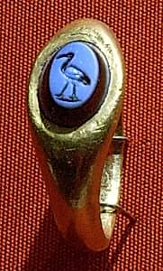 Ring with a nicolo intaglio of an ibis by Unknown Artist