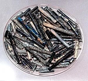 Tray of Tubular beads by Unknown Artist