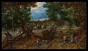 A Woodland Road with Travelers