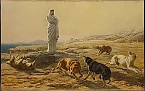 Pallas Athena and the Herdsman's Dogs by Briton Riviere