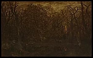 The Forest in Winter at Sunset by Théodore Rousseau