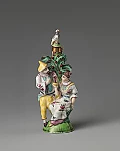 Chinese couple in a group