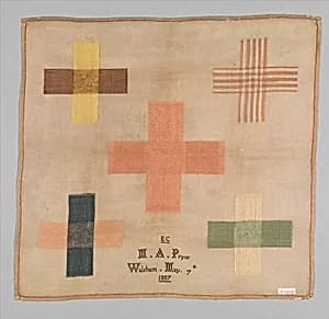 Embroidered darning sampler by Unknown Artist