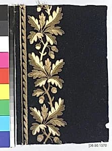 Embroidery sample for a man’s suit by Unknown Artist
