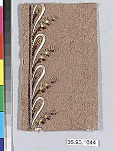 Embroidery sample for a man’s suit by Unknown Artist