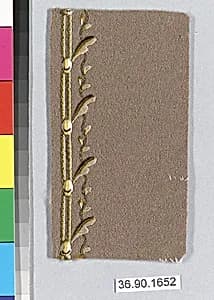 Embroidery sample for a man’s suit by Unknown Artist