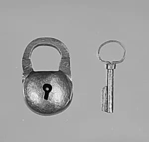 Padlock with key by Unknown Artist