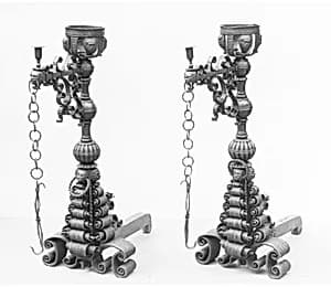 Pair of andirons by Unknown Artist