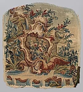 Rocaille cartouches with flowers