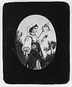Roman country girl spinning by Unknown Artist