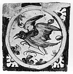 Set of four wall tiles by Unknown Artist