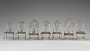 Set of seven miniature chairs by Unknown Artist