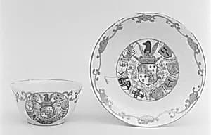 Teabowl and saucer by Unknown Artist