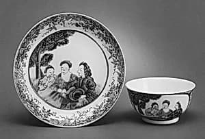 Teabowl and saucer by Unknown Artist