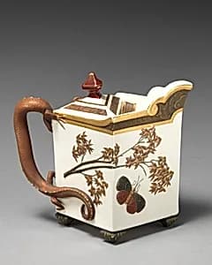 Teapot with salamander handle by Worcester factory