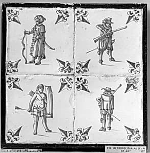 Tile (one of a set of four) by Unknown Artist