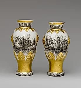 Vase (one of a pair) by Ignaz Preissler|Meissen Manufactory|Böttger Period