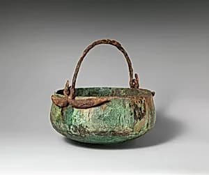 Bronze cauldron with swinging handle by Unknown Artist