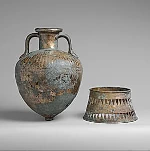 Bronze pointed neck-amphora with stand by Unknown Artist