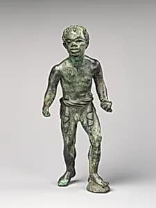 Bronze statuette of a Black African youth by Unknown Artist