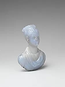 Chalcedony portrait bust of a young woman by Unknown Artist