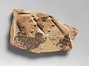 Fragment of a terracotta funerary plaque by Unknown Artist
