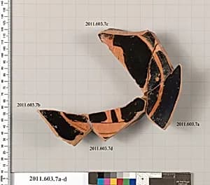 Fragments of a terracotta stemless kylix by Unknown Artist