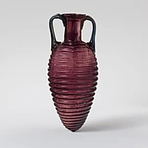 Glass amphoriskos with horizontal ribs by Unknown Artist