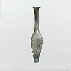 Glass bottle with indented side by Unknown Artist