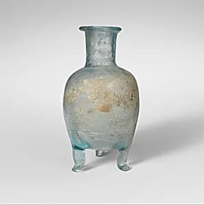 Glass bottle with three feet by Unknown Artist