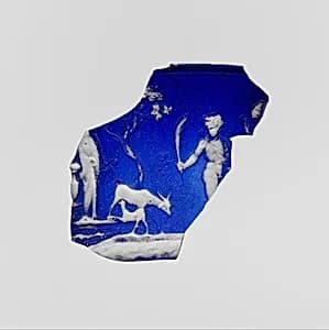 Glass cameo cup fragment by Unknown Artist