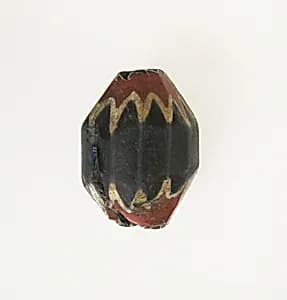 Glass chevron bead by Unknown Artist